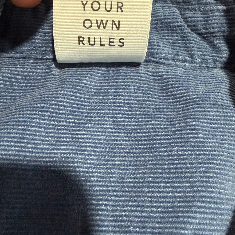 2/$25 Aerie Blue Textured Corduroy Long Sleeve Half Zip Tunic Shacket Top - Picture 7 of 10